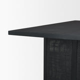 Grier Black Wood w/ Black Cane Dining Table by Mercana at Eve Furniture