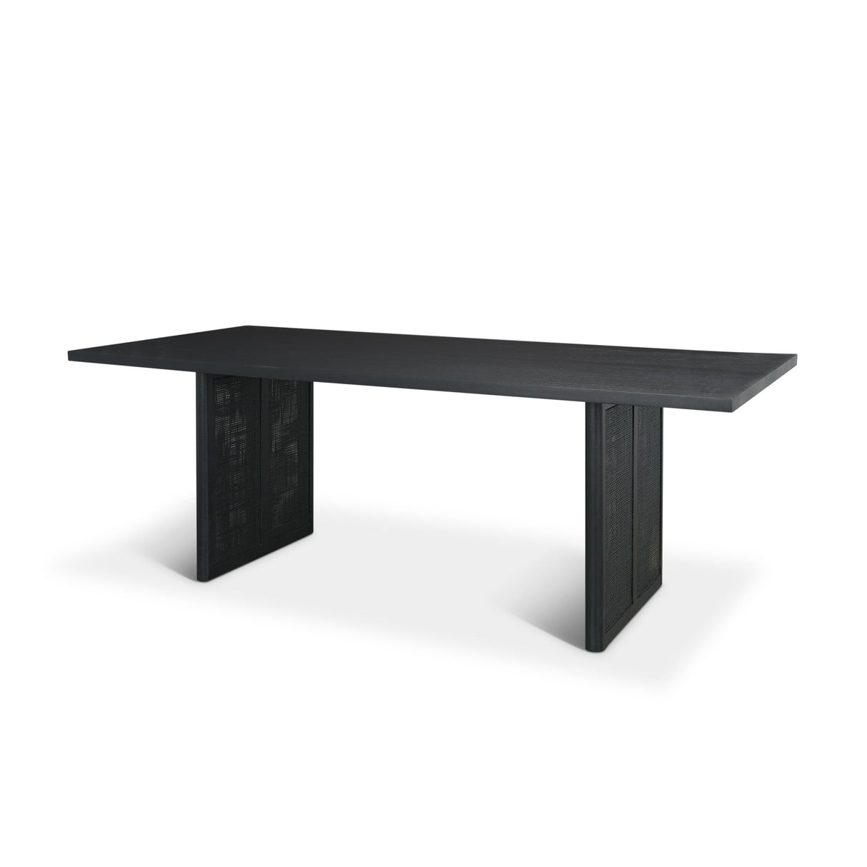 Grier Black Wood w/ Black Cane Dining Table by Mercana at Eve Furniture