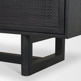 Grier Black Wood W/ Black Cane Sideboard by Mercana at Eve Furniture