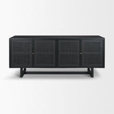 Grier Black Wood W/ Black Cane Sideboard by Mercana at Eve Furniture