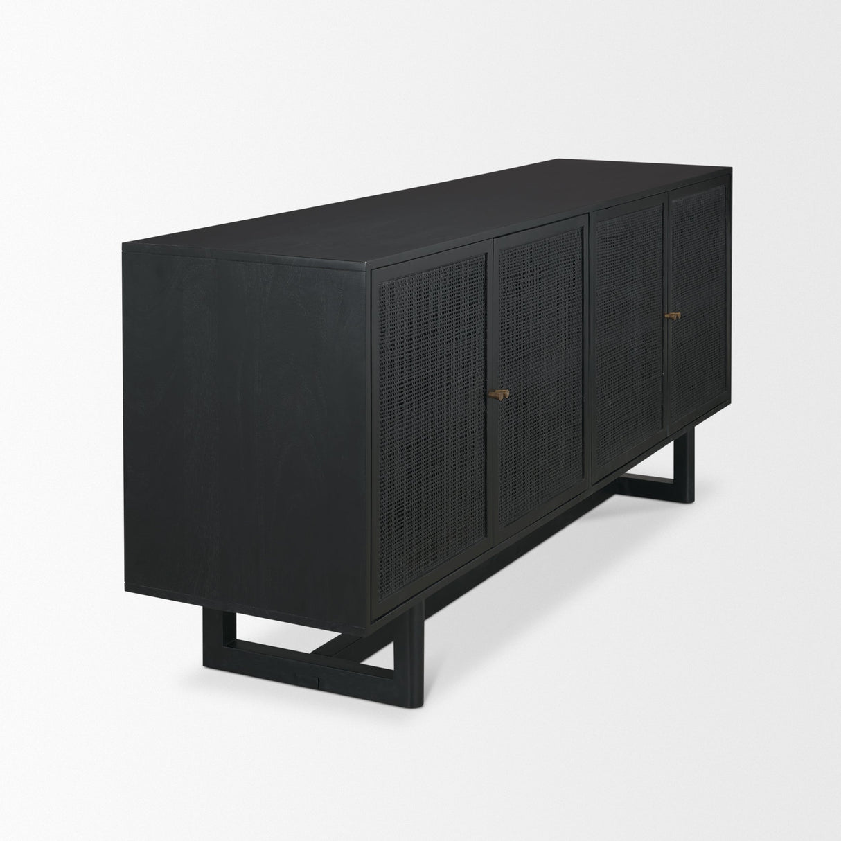 Grier Black Wood W/ Black Cane Sideboard by Mercana at Eve Furniture