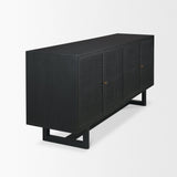 Grier Black Wood W/ Black Cane Sideboard by Mercana at Eve Furniture