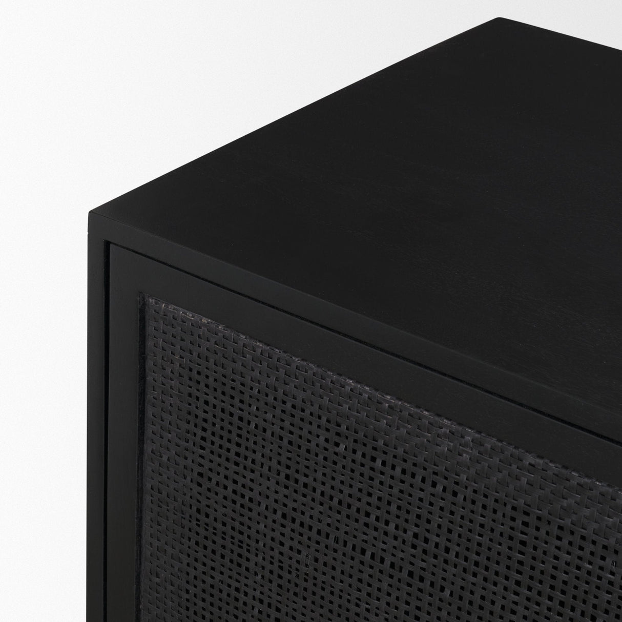 Grier Black Wood W/ Black Cane Sideboard by Mercana at Eve Furniture
