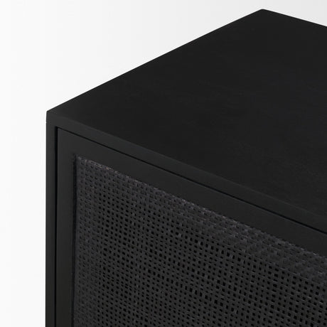 Grier Black Wood W/ Black Cane Sideboard by Mercana at Eve Furniture