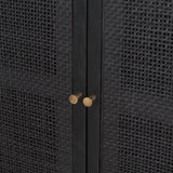 Grier Black Wood W/ Black Cane Sideboard by Mercana at Eve Furniture