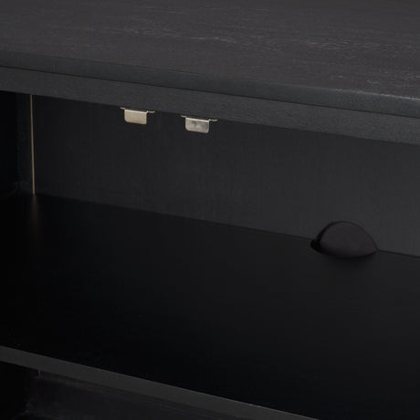 Grier Black Wood W/ Black Cane Sideboard by Mercana at Eve Furniture
