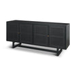Grier Black Wood W/ Black Cane Sideboard by Mercana at Eve Furniture