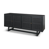 Grier Black Wood W/ Black Cane Sideboard by Mercana at Eve Furniture