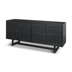 Grier Black Wood W/ Black Cane Sideboard by Mercana at Eve Furniture