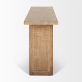 Grier Light Brown Solid Wood w/ Cane Console Table by Mercana at Eve Furniture