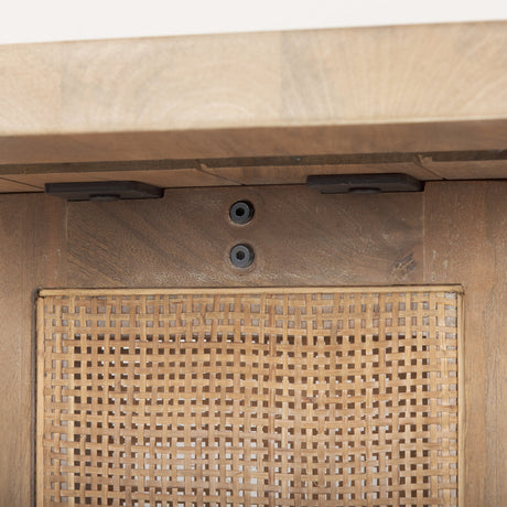 Grier Light Brown Solid Wood w/ Cane Console Table by Mercana at Eve Furniture