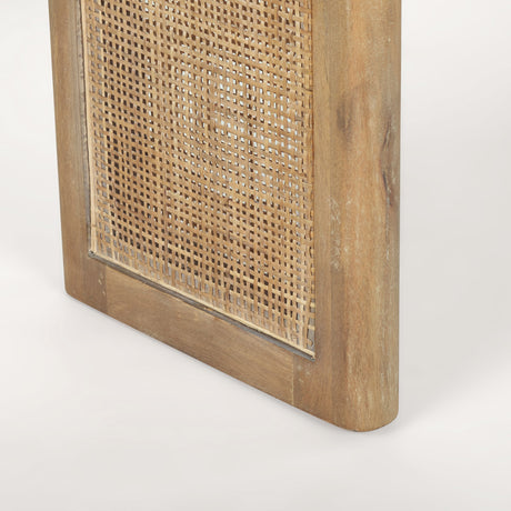 Grier Light Brown Solid Wood w/ Cane Console Table by Mercana at Eve Furniture