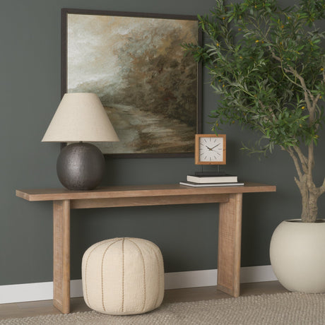 Grier Light Brown Solid Wood w/ Cane Console Table by Mercana at Eve Furniture