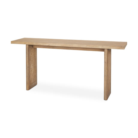 Grier Light Brown Solid Wood w/ Cane Console Table by Mercana at Eve Furniture