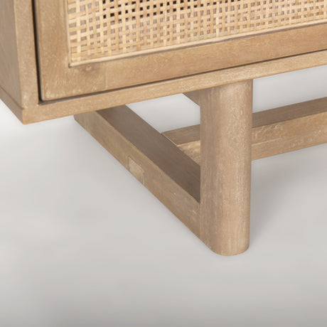 Grier Light Brown Solid Wood W/ Cane Sideboard by Mercana at Eve Furniture
