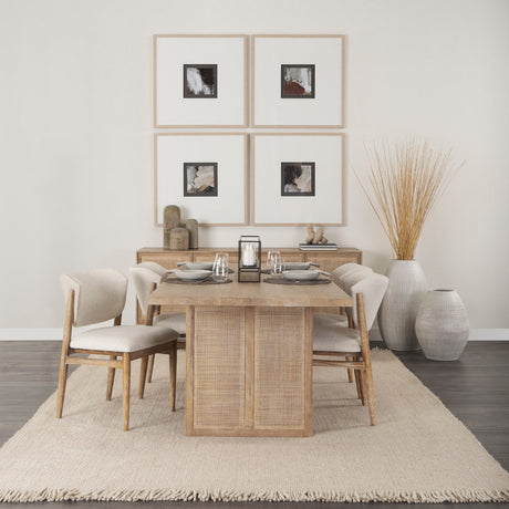Grier Light Brown Solid Wood W/ Cane Sideboard by Mercana at Eve Furniture