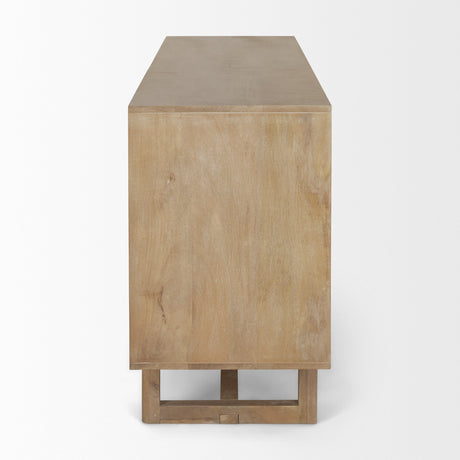 Grier Light Brown Solid Wood W/ Cane Sideboard by Mercana at Eve Furniture
