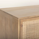 Grier Light Brown Solid Wood W/ Cane Sideboard by Mercana at Eve Furniture