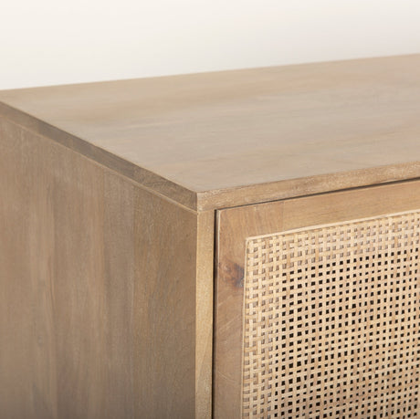 Grier Light Brown Solid Wood W/ Cane Sideboard by Mercana at Eve Furniture