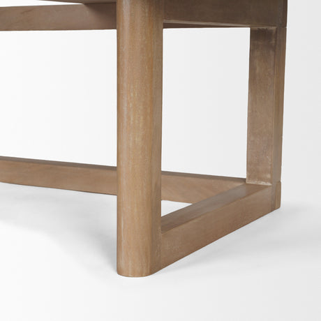 Grier Light Brown Solid Wood W/Cane Office Desk by Mercana at Eve Furniture
