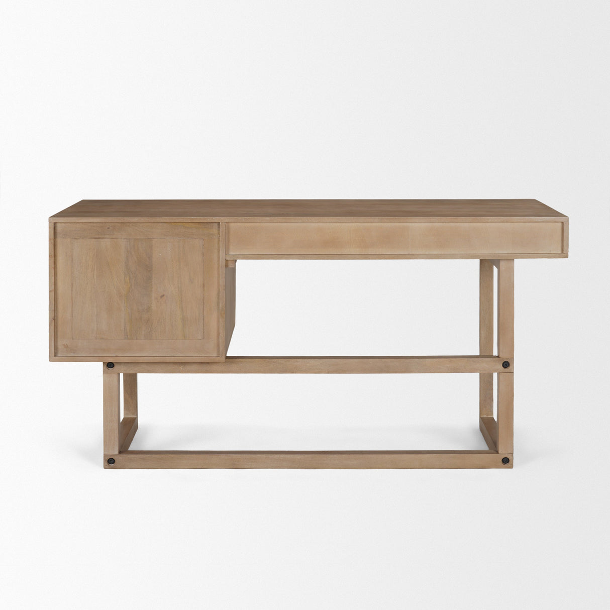Grier Light Brown Solid Wood W/Cane Office Desk by Mercana at Eve Furniture