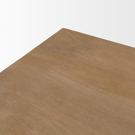 Grier Light Brown Solid Wood W/Cane Office Desk by Mercana at Eve Furniture