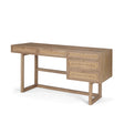Grier Light Brown Solid Wood W/Cane Office Desk by Mercana at Eve Furniture