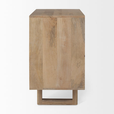 Grier Light Brown Wood w/ Cane 2 Door Accent Cabinet by Mercana at Eve Furniture