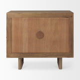 Grier Light Brown Wood w/ Cane 2 Door Accent Cabinet by Mercana at Eve Furniture
