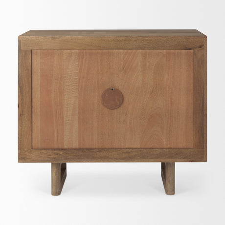Grier Light Brown Wood w/ Cane 2 Door Accent Cabinet by Mercana at Eve Furniture