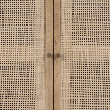 Grier Light Brown Wood w/ Cane 2 Door Accent Cabinet by Mercana at Eve Furniture