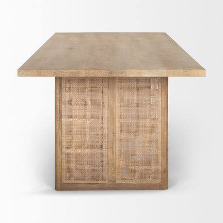 Grier Light Brown Wood w/ Cane Dining Table by Mercana at Eve Furniture