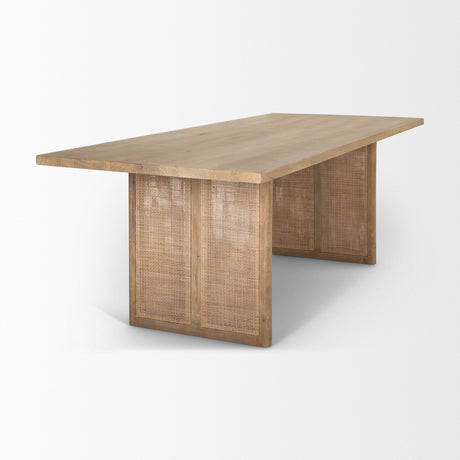Grier Light Brown Wood w/ Cane Dining Table by Mercana at Eve Furniture