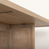 Grier Light Brown Wood w/ Cane Dining Table by Mercana at Eve Furniture
