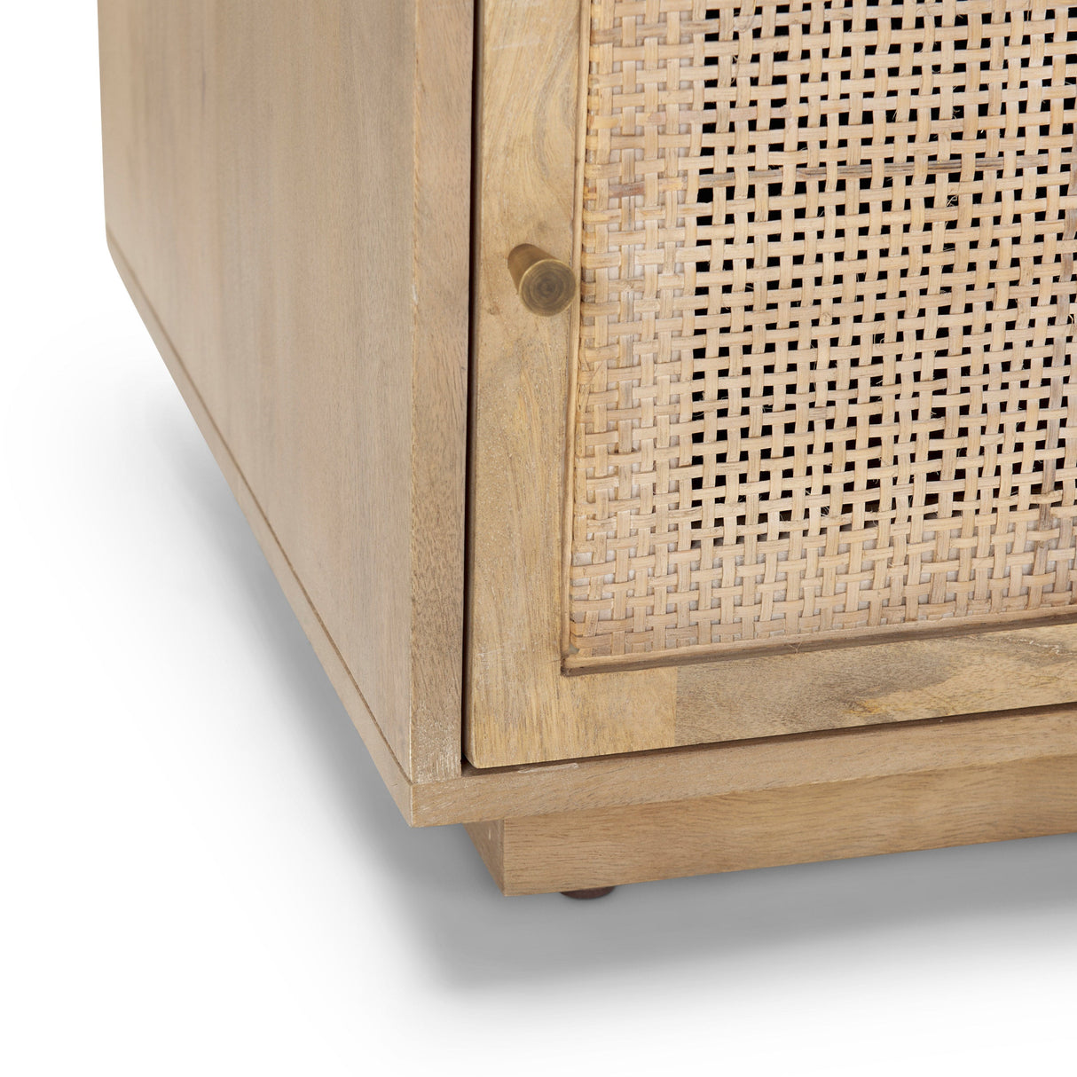 Grier Light Brown Wood w/ Cane End Table by Mercana at Eve Furniture