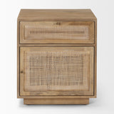 Grier Light Brown Wood w/ Cane End Table by Mercana at Eve Furniture