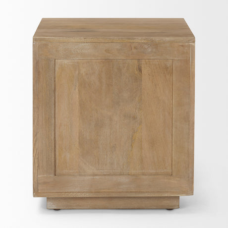 Grier Light Brown Wood w/ Cane End Table by Mercana at Eve Furniture