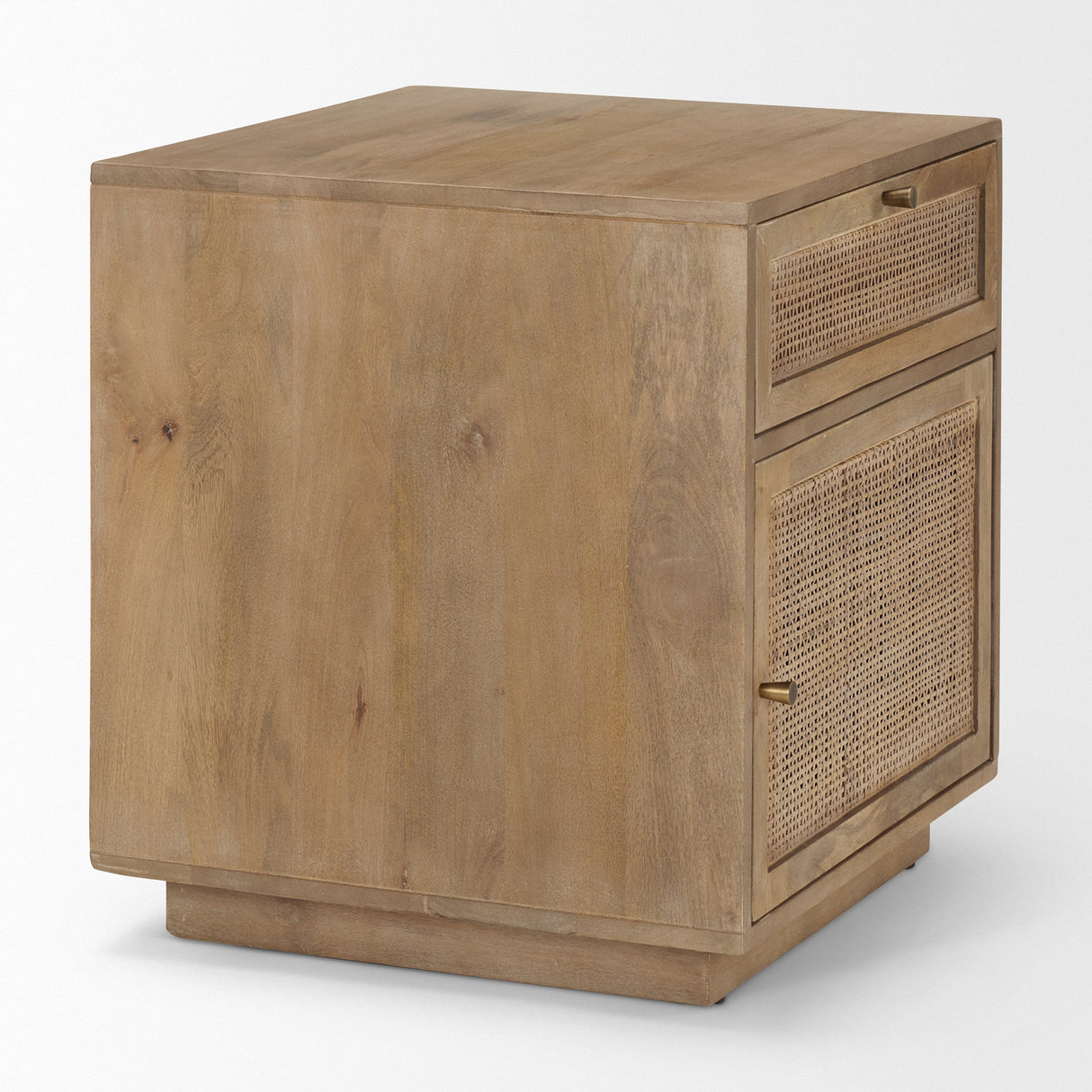 Grier Light Brown Wood w/ Cane End Table by Mercana at Eve Furniture
