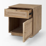 Grier Light Brown Wood w/ Cane End Table by Mercana at Eve Furniture