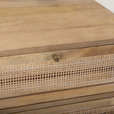 Grier Light Brown Wood w/ Cane End Table by Mercana at Eve Furniture