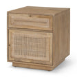 Grier Light Brown Wood w/ Cane End Table by Mercana at Eve Furniture
