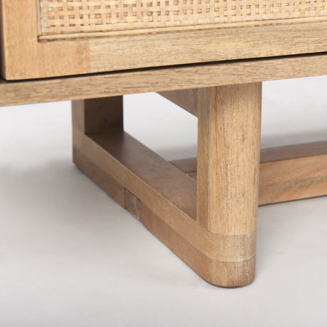 Grier Light Brown Wood w/ Cane Media Console by Mercana at Eve Furniture