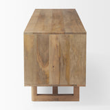 Grier Light Brown Wood w/ Cane Media Console by Mercana at Eve Furniture