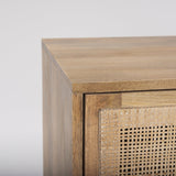 Grier Light Brown Wood w/ Cane Media Console by Mercana at Eve Furniture