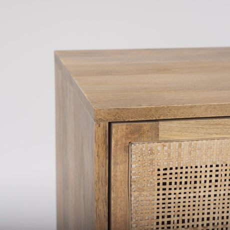 Grier Light Brown Wood w/ Cane Media Console by Mercana at Eve Furniture
