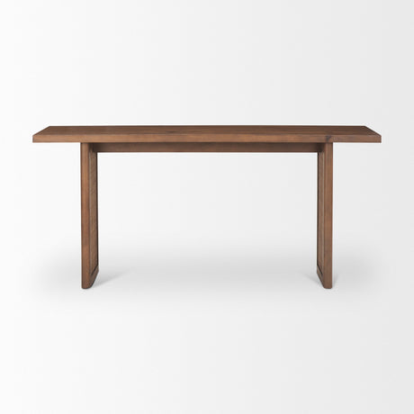Grier Medium Brown Solid Wood w/ Cane Console Table by Mercana at Eve Furniture