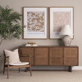 Grier Medium Brown Solid Wood W/Cane Sideboard by Mercana at Eve Furniture