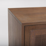 Grier Medium Brown Solid Wood W/Cane Sideboard by Mercana at Eve Furniture