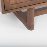 Grier Medium Brown Solid Wood W/Cane Sideboard by Mercana at Eve Furniture