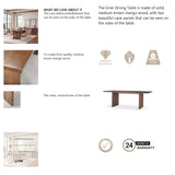 Grier Medium Brown Wood w/ Cane Dining Table by Mercana at Eve Furniture